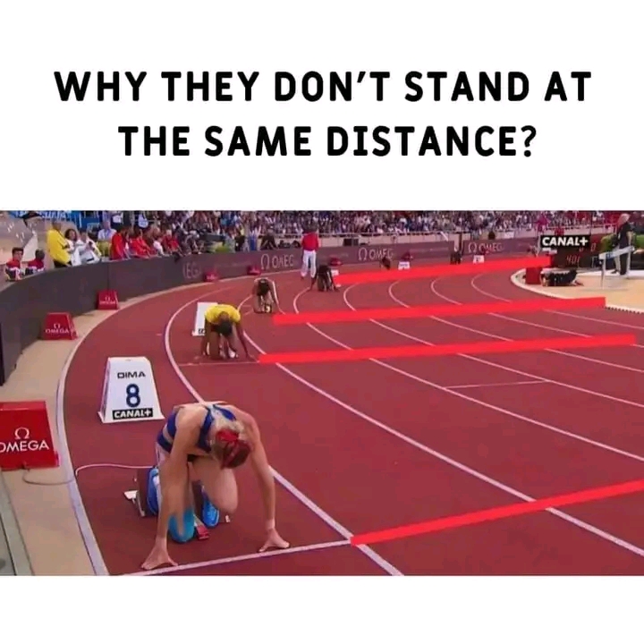 Why Runners Don’t Start in the Same Line In Sprint Race