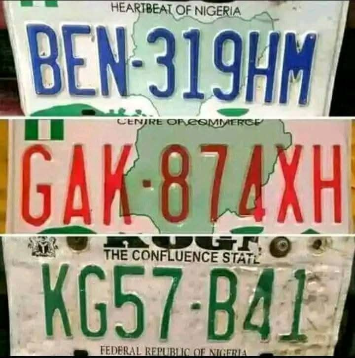 Understanding the Color-Coded Vehicle Registration Plates in Nigeria